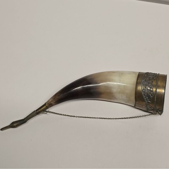 Vintage USSR Georgian Caucasian Horn Traditional Bullhorn Wine Drink Cup - Picture 4 of 8